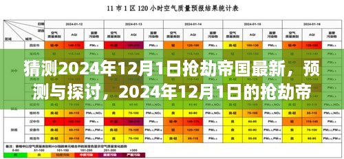 个人观点分析，预测与探讨2024年12月1日抢劫帝国的新动态及展望