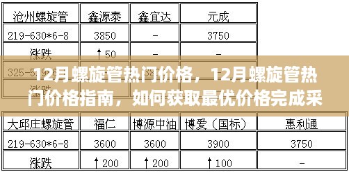 12月螺旋管热门价格解析与采购指南，获取最优价格，轻松完成采购任务