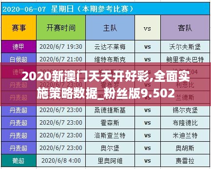 2020新澳门天天开好彩,全面实施策略数据_粉丝版9.502