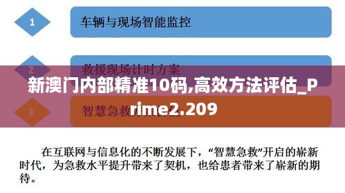 新澳门内部精准10码,高效方法评估_Prime2.209