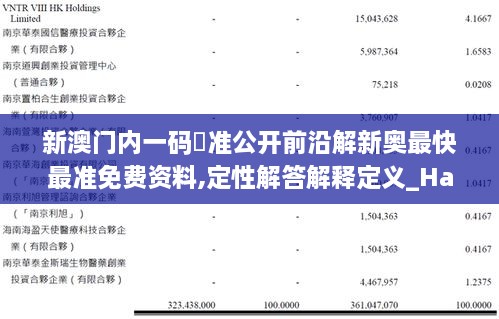 新澳门内一码棈准公开前沿解新奥最快最准免费资料,定性解答解释定义_Harmony4.192