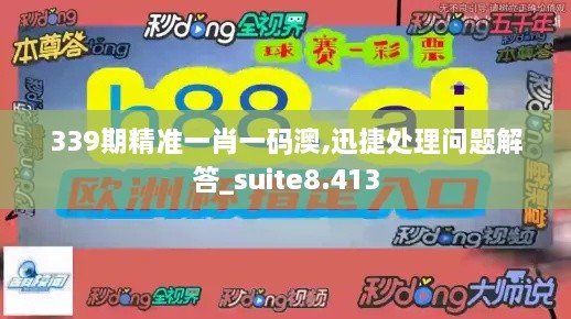 339期精准一肖一码澳,迅捷处理问题解答_suite8.413