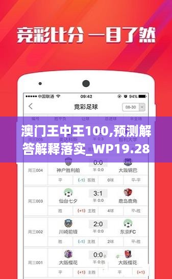 澳门王中王100,预测解答解释落实_WP19.287