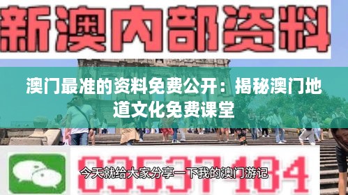 澳门最准的资料免费公开：揭秘澳门地道文化免费课堂