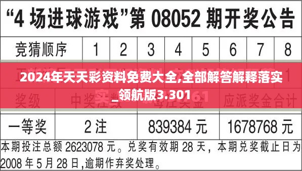 2024年天天彩资料免费大全,全部解答解释落实_领航版3.301