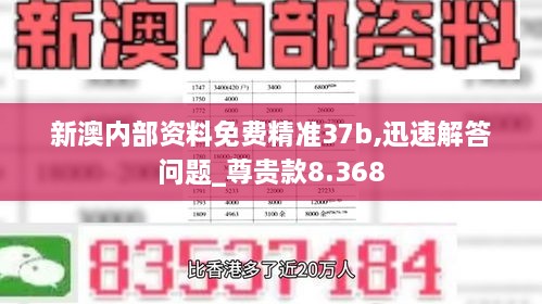 新澳内部资料免费精准37b,迅速解答问题_尊贵款8.368