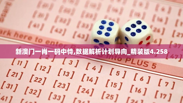 新澳门一肖一码中恃,数据解析计划导向_精装版4.258