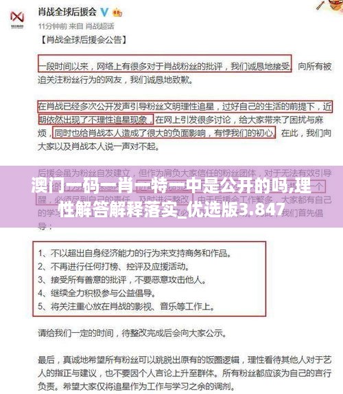 澳门一码一肖一特一中是公开的吗,理性解答解释落实_优选版3.847