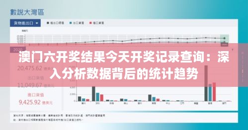 澳门六开奖结果今天开奖记录查询：深入分析数据背后的统计趋势