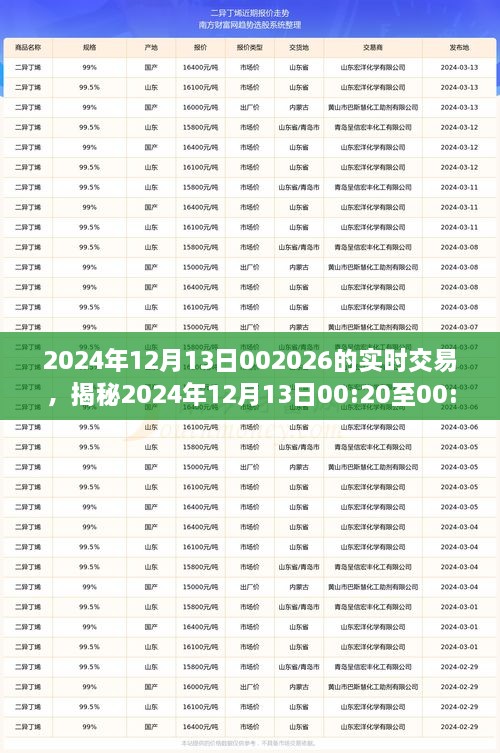 揭秘，2024年12月13日交易风云实录，洞悉市场实时动态