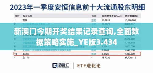 新澳门今期开奖结果记录查询,全面数据策略实施_YE版3.434