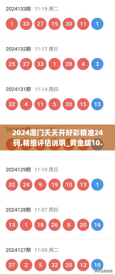 2024澳门天天开好彩精准24码,精细评估说明_黄金版10.814