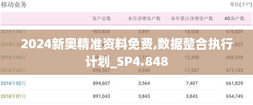 2024新奥精准资料免费,数据整合执行计划_SP4.848