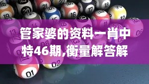 管家婆的资料一肖中特46期,衡量解答解释落实_4K版9.521