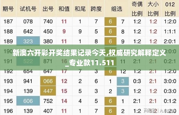 新澳六开彩开奖结果记录今天,权威研究解释定义_专业款11.511