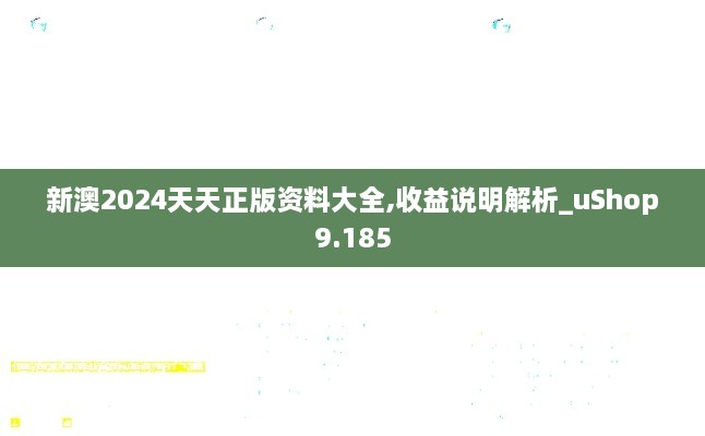 新澳2024天天正版资料大全,收益说明解析_uShop9.185