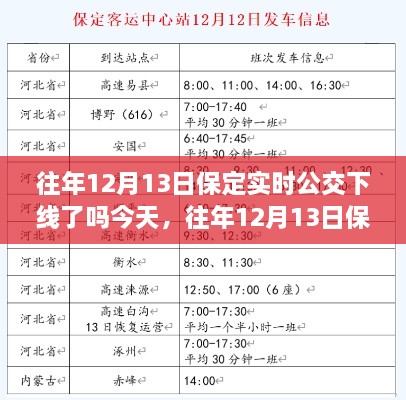 往年12月13日保定实时公交系统运营状态解析，是否下线？今日运营状态探讨