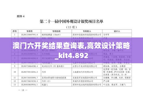 澳门六开奖结果查询表,高效设计策略_kit4.892