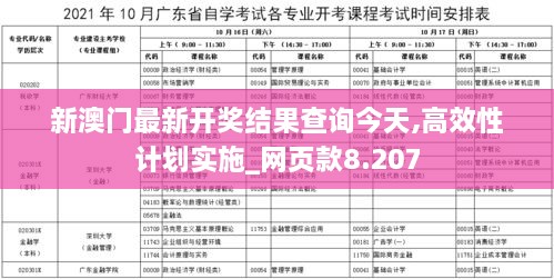 新澳门最新开奖结果查询今天,高效性计划实施_网页款8.207