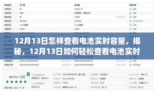 揭秘，如何轻松查看电池实时容量（12月13日指南）
