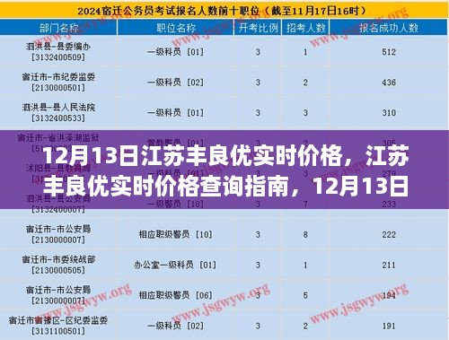 江苏丰良优实时价格指南，12月13日操作详解，适用于初学者与进阶用户