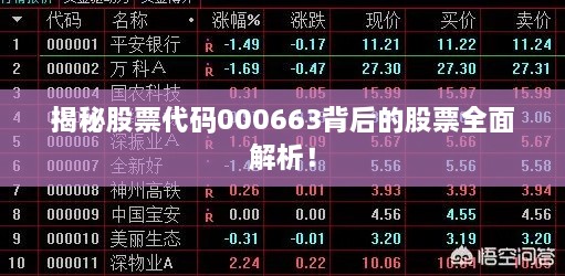 揭秘股票代码000663背后的股票全面解析！