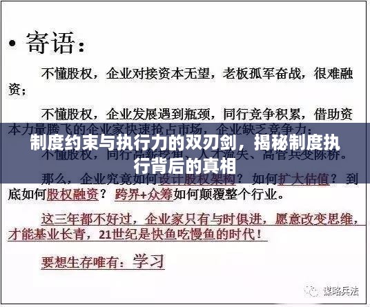 制度约束与执行力的双刃剑，揭秘制度执行背后的真相