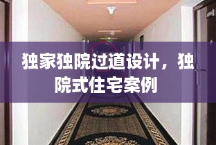 独家独院过道设计，独院式住宅案例 