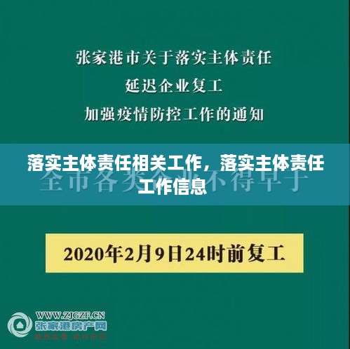 落实主体责任相关工作，落实主体责任工作信息 