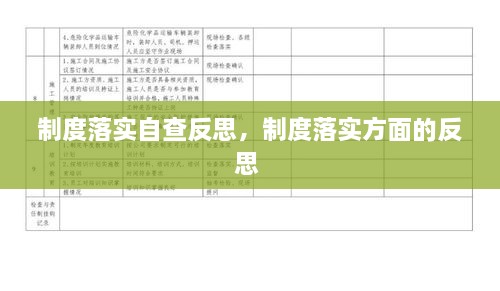 制度落实自查反思，制度落实方面的反思 