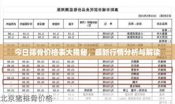 今日排骨价格表大揭秘，最新行情分析与解读