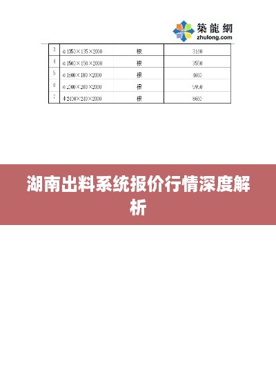 湖南出料系统报价行情深度解析