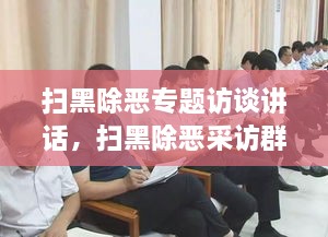 扫黑除恶专题访谈讲话，扫黑除恶采访群众发言 