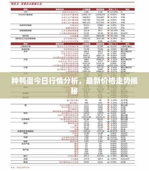 种鸭蛋今日行情分析，最新价格走势揭秘