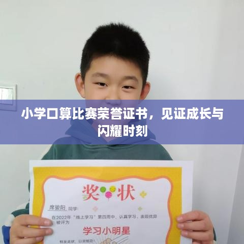 小学口算比赛荣誉证书，见证成长与闪耀时刻