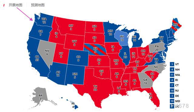最新美国大选地图解读，选举态势与未来走向分析