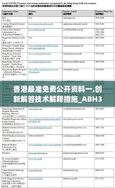 香港最准免费公开资料一,创新解答技术解释措施_ABH3.76.48工具版