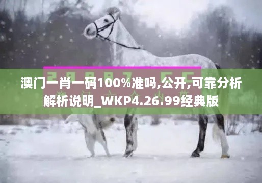 澳门一肖一码100%准吗,公开,可靠分析解析说明_WKP4.26.99经典版