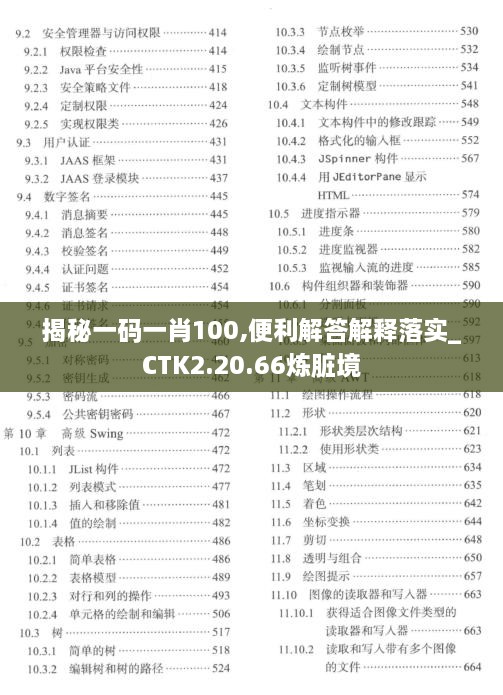 揭秘一码一肖100,便利解答解释落实_CTK2.20.66炼脏境