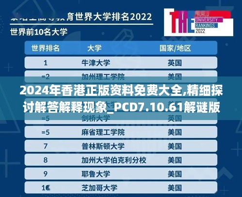 2024年香港正版资料免费大全,精细探讨解答解释现象_PCD7.10.61解谜版