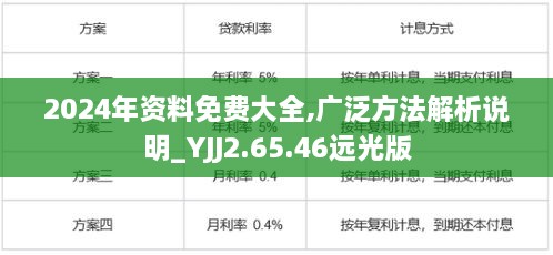 2024年资料免费大全,广泛方法解析说明_YJJ2.65.46远光版