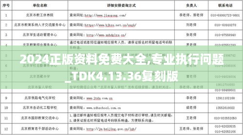 2024正版资料免费大全,专业执行问题_TDK4.13.36复刻版