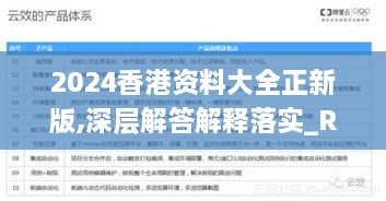 2024香港资料大全正新版,深层解答解释落实_RRC9.29.25安全版