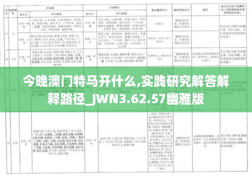 今晚澳门特马开什么,实践研究解答解释路径_JWN3.62.57幽雅版