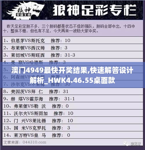 澳门4949最快开奖结果,快速解答设计解析_HWK4.46.55桌面款