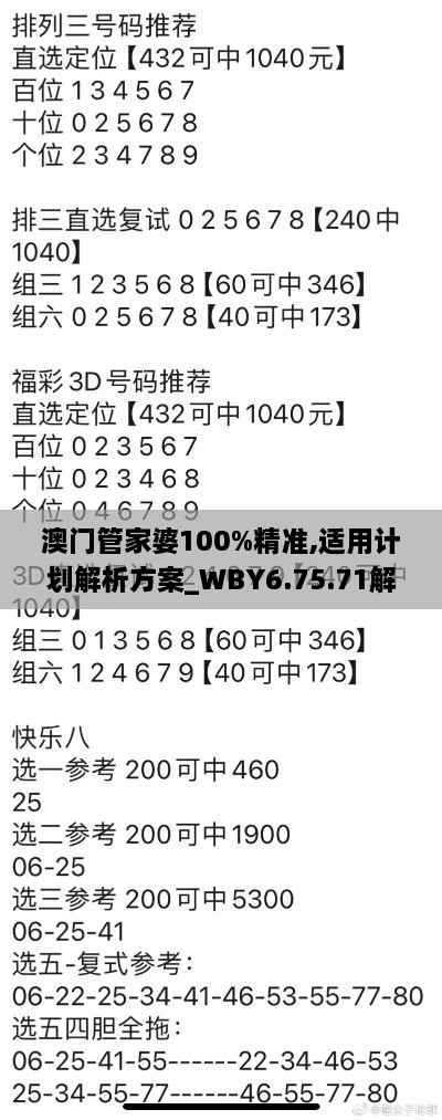 澳门管家婆100%精准,适用计划解析方案_WBY6.75.71解放版