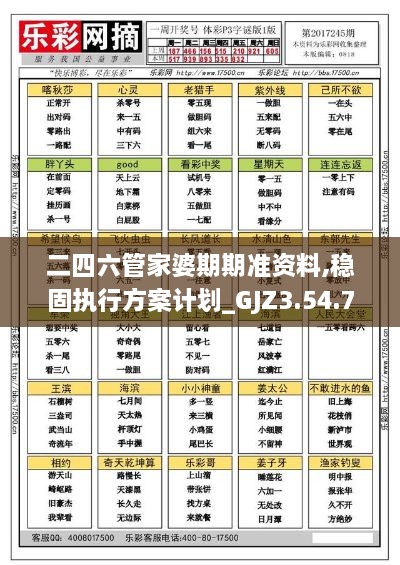 二四六管家婆期期准资料,稳固执行方案计划_GJZ3.54.78编程版