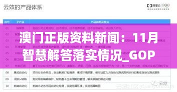 澳门正版资料新闻：11月智慧解答落实情况_GOP9.49.57幽雅版