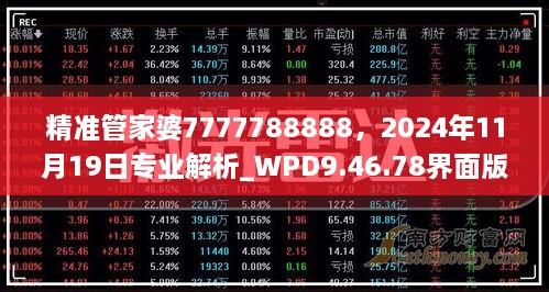 精准管家婆7777788888，2024年11月19日专业解析_WPD9.46.78界面版