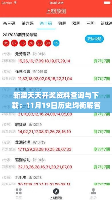 新澳天天开奖资料查询与下载：11月19日历史均衡解答解析_HKY2.55.51跨界版